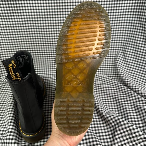 Dr Martens 2976 Hi Smooth Leather Chelsea Boots Black Tall Docs Women's 8 - Picture 7 of 8